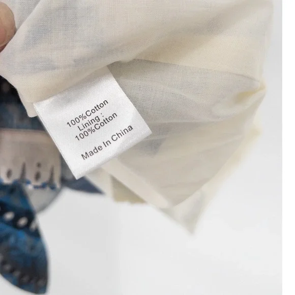 Tuckernuck Bondi Blues Floral Toile Smocked Mallie Midi Dress XXS Cotton Ruffle - Picture 8 of 8